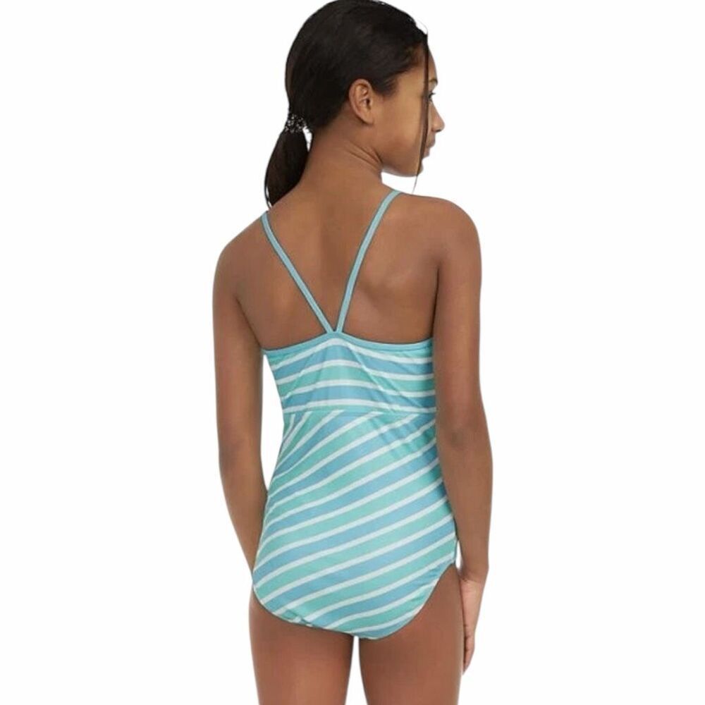 Hurley Girl's One Piece Open Mid Drift Ribbed Swimsuit Size 4 - Picture 2 of 7